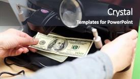  Presentation with examination - Audience pleasing PPT theme consisting of forgery - monetary examination backdrop and a dark gray colored foreground