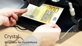  Presentation with examination - Slide set featuring forgery - monetary examination background and a lemonade colored foreground