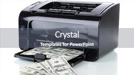  Presentation with 3d printing print concept metallic - PPT layouts having forgery - printer printing fake dollar bills background and a gray colored foreground