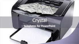  Presentation with bills - Beautiful theme featuring forgery - printer printing fake dollar bills backdrop and a  colored foreground