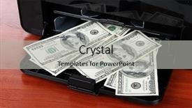  Presentation with bills - Beautiful theme featuring forgery - printer printing fake dollar bills backdrop and a light gray colored foreground