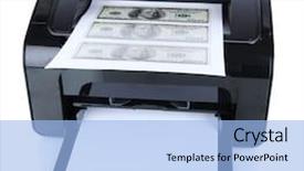  Presentation with bills - Amazing presentation design having forgery - printer printing fake dollar bills backdrop and a light blue colored foreground