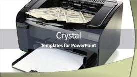  Presentation with bills - PPT theme enhanced with forgery - printer printing fake dollar bills background and a dark gray colored foreground