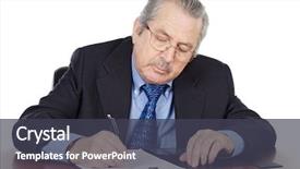  Presentation with seniors - Colorful presentation theme enhanced with forgery - seniors man writing backdrop and a dark gray colored foreground