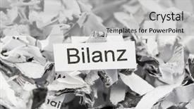  Presentation with keyword - Beautiful slides featuring forgery - shredded paper keyword balance sheet backdrop and a light gray colored foreground