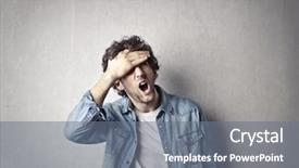  Presentation with forget - PPT theme having forget - absent-minded young man forgetting things background and a gray colored foreground