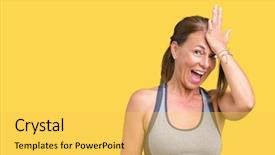  Presentation with woman sport - Colorful PPT layouts enhanced with forget - beautiful middle age woman wearing backdrop and a yellow colored foreground