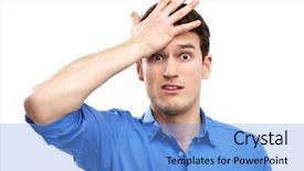  Presentation with forget - Presentation design consisting of forget - man slaps himself on head background and a light blue colored foreground