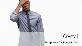  Presentation with african american in computer lab business - Cool new PPT theme with forget - young african american business man backdrop and a white colored foreground