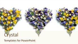  Presentation with forget - Slide set consisting of forget me not - floral hearts background and a  colored foreground