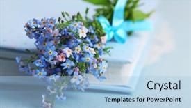  Presentation with forget - Presentation theme featuring forget-me-nots flowers background and a light blue colored foreground