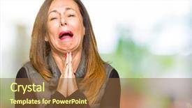  Presentation with forgiveness forgive - Audience pleasing PPT theme consisting of forgive - beautiful middle age woman wearing backdrop and a tawny brown colored foreground