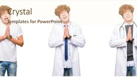  Presentation with collage medical - PPT theme with forgive - collage of young doctor man background and a cream colored foreground