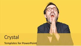  Presentation with praying hands - Presentation theme consisting of forgive - middle age priest man wearing background and a yellow colored foreground