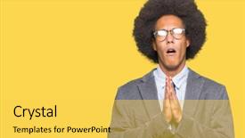  Presentation with african american religion - Presentation design consisting of forgive - young african american business man background and a yellow colored foreground