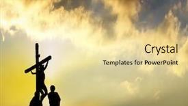  Presentation with forgiveness - Slides enhanced with forgiveness - jesus hangs on cross background and a blonde colored foreground