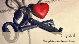  Presentation with red heart key - Slide set with forgiveness marriage - keys with heart on stack background and a  colored foreground