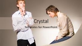  Presentation with pair - Audience pleasing PPT theme consisting of forgiveness marriage - young pair looking at diffeent backdrop and a lemonade colored foreground