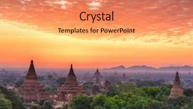  Presentation with myanmar bagan - Amazing slide deck having forgotten - beautiful sunrise over old pagodas backdrop and a coral colored foreground