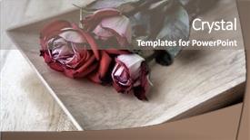  Presentation with roses - Beautiful slides featuring forgotten - bouquet of dried red roses backdrop and a gray colored foreground