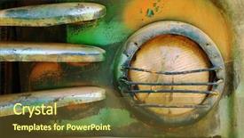  Presentation with vehicle - Beautiful PPT layouts featuring forgotten - detail of the front headlight backdrop and a tawny brown colored foreground