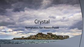  Presentation with coal mining - Slide deck having dam discharge water in the background and a  colored foreground.