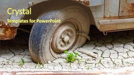  Presentation with old car - Amazing slide deck having forgotten - image of an old car backdrop and a tawny brown colored foreground