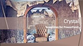  Presentation with old photo - Theme enhanced with forgotten - old abandoned burned interior photo background and a coral colored foreground