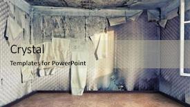  Presentation with old photo - Beautiful theme featuring forgotten - old abandoned interior photo backdrop and a soft green colored foreground