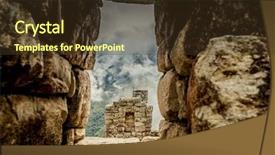  Presentation with inca machu picchu peru view - Amazing theme having forgotten - pillars of incas architecture backdrop and a tawny brown colored foreground