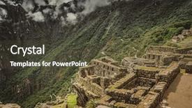  Presentation with inca machu picchu peru view - PPT layouts consisting of forgotten - pillars of incas architecture background and a tawny brown colored foreground