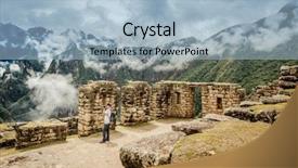  Presentation with architecture - Beautiful slides featuring forgotten - pillars of incas architecture backdrop and a light blue colored foreground