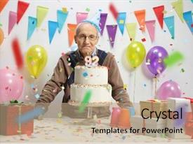 Forgotten Sad Elderly Man PPT template 77 | CrystalGraphics