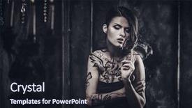  Presentation with spooky - Slide deck having forgotten - smoking tattooed beautiful woman background and a wine colored foreground