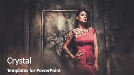  Presentation with spooky - Colorful PPT theme enhanced with forgotten - tattooed beautiful woman in old backdrop and a dark gray colored foreground