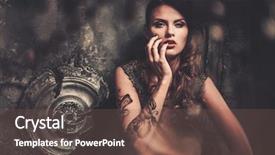  Presentation with spooky - PPT layouts consisting of forgotten - tattooed beautiful woman in old background and a violet colored foreground