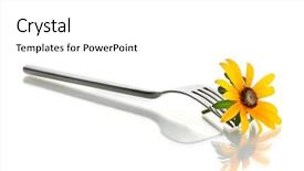  Presentation with flower - Slides enhanced with fork-and-flower-isolated background and a white colored foreground