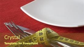  Presentation with tape measure - Slides featuring fork-and-knife-tieup background and a tawny brown colored foreground