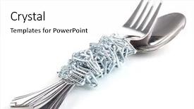  Presentation with spoon - Colorful presentation theme enhanced with fork and spoon with chain backdrop and a white colored foreground