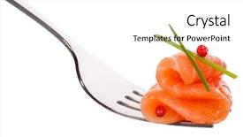  Presentation with piece of the pie - Cool new slides with fork isolated on white background backdrop and a white colored foreground