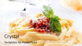  Presentation with mediterranean food - Audience pleasing PPT layouts consisting of fork italian cuisine mediterranean food backdrop and a yellow colored foreground