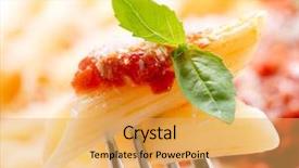  Presentation with penne pasta - Cool new theme with fork italian cuisine mediterranean food backdrop and a yellow colored foreground