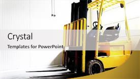  Presentation with forklift - Presentation having fork lift - forklift truck background and a white colored foreground