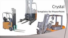  Presentation with lift - Cool new presentation theme with fork lift - image of loaders backdrop and a white colored foreground