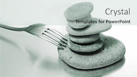  Presentation with stones - Theme featuring fork-on-a-pile background and a lemonade colored foreground