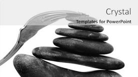  Presentation with stones - Colorful presentation theme enhanced with fork-on-a-pile backdrop and a light gray colored foreground