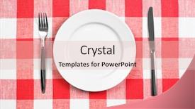  Presentation with white plate - Amazing presentation having fork on red checked tablecloth backdrop and a lemonade colored foreground