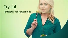  Presentation with healthy diet organic food - Amazing presentation theme having fork over green natural backdrop and a  colored foreground