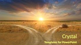  Presentation with fork road - Colorful theme enhanced with fork roads in steppe backdrop and a tawny brown colored foreground