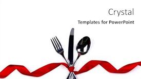  Presentation with cutlery - PPT theme with fork-spoon-and-knife-cutlery background and a white colored foreground